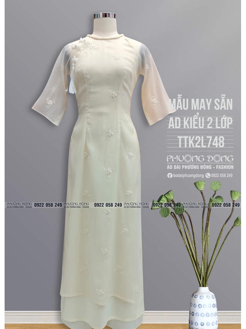 Áo Dài Phom Trẻ 2 Lớp 4 Tà TTK2L748